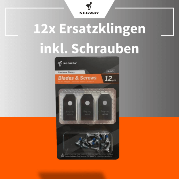 Segway Ersatzklingen-Set für Mähroboter – 12x Edelstahlklingen inkl. Schrauben für präzisen und langlebigen Rasenschnitt