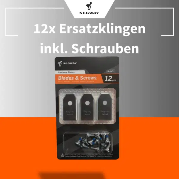 Segway Ersatzklingen-Set für Mähroboter – 12x Edelstahlklingen inkl. Schrauben für präzisen und langlebigen Rasenschnitt