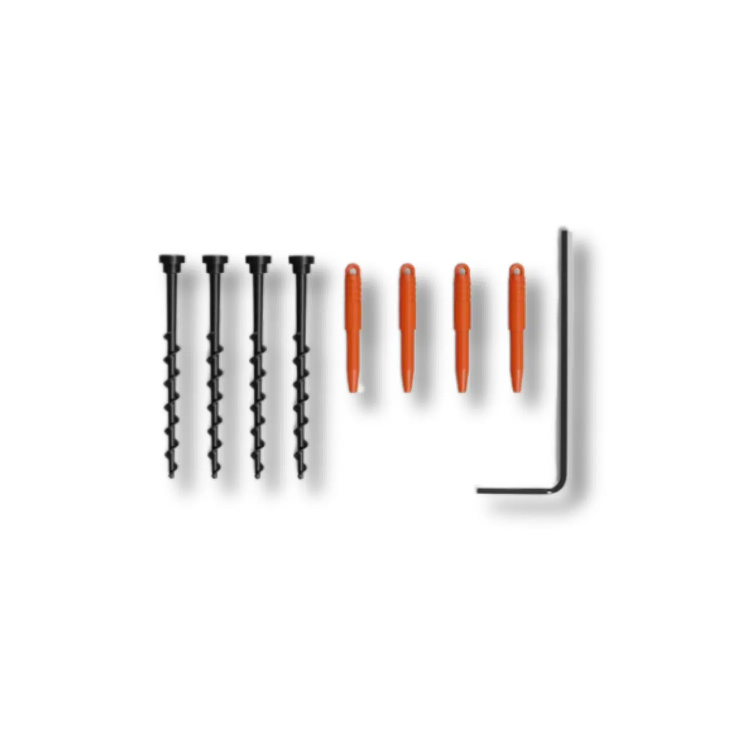 4x Erdschrauben für die Basisstation mit 6-Kant Montage-Schlüssel