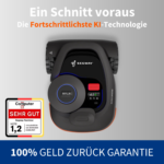 Segway Mähroboter der H-Serie mit fortschrittlicher KI-Technologie, ausgezeichnet mit der Note 1,2 von Computerbild und 100 % Geld-zurück-Garantie.