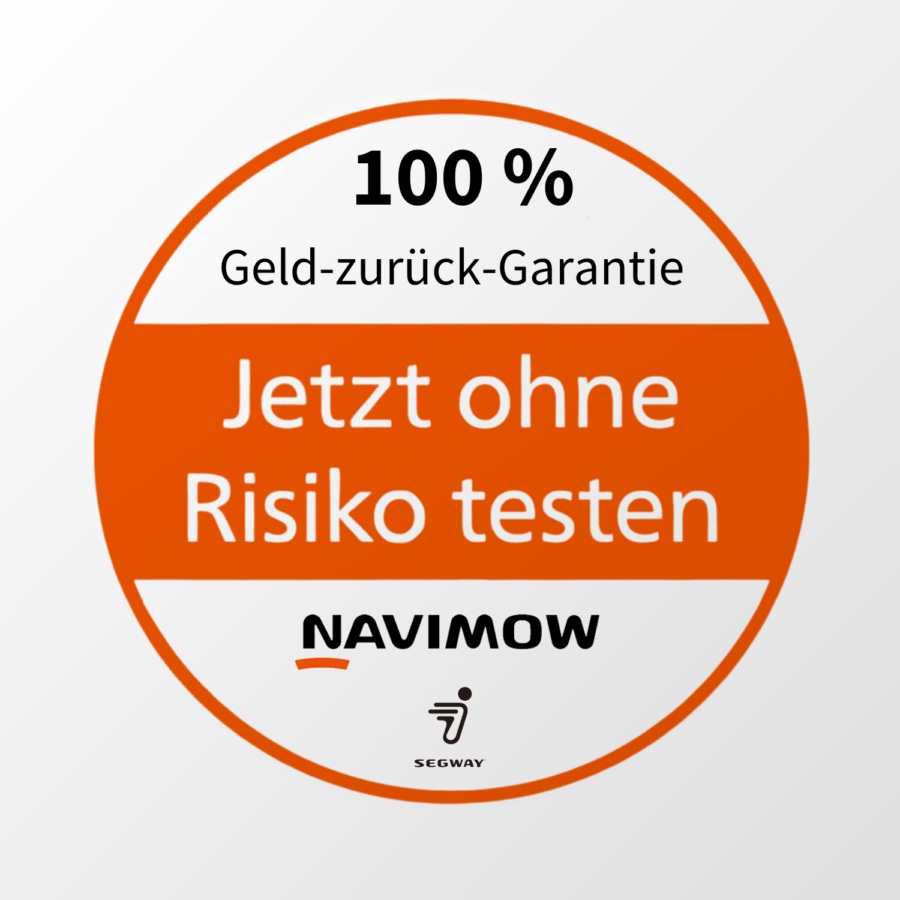 100 % Geld-zurück-Garantie von Navimow – Jetzt ohne Risiko testen und perfekte Rasenpflege erleben.