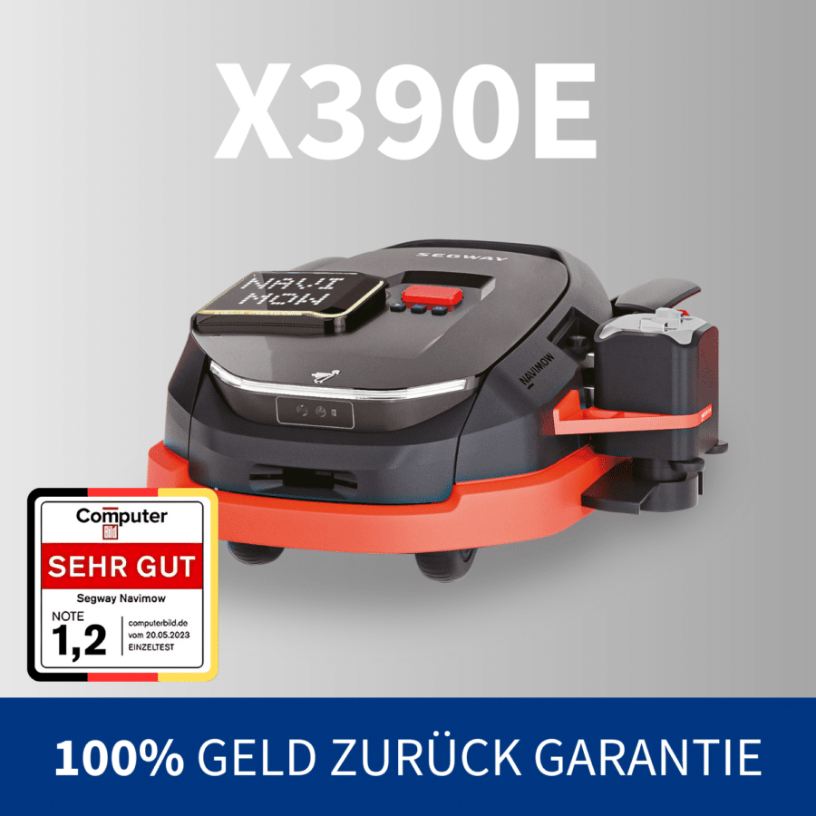 Segway Navimow X390E Mähroboter mit Computerbild-Testsiegel Note 1,2 – inklusive 100 % Geld-zurück-Garantie