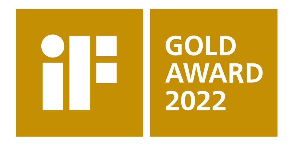 iF Design Gold Award 2022 Logo – Auszeichnung für herausragendes Produktdesign in goldener Farbgebung