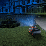 Segway Navimow H206E, H210E, H215E und H230E mit LIDAR-Sensor bei der kabellosen Kartierung und Navigation im Garten