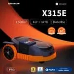 Segway Navimow X315E Pro Mähroboter in Schwarz-Orange mit ToF + nRTK-Navigation, kabellosem Betrieb für bis zu 1.500 m², 2+1 Jahre Garantie, TÜV-zertifiziert