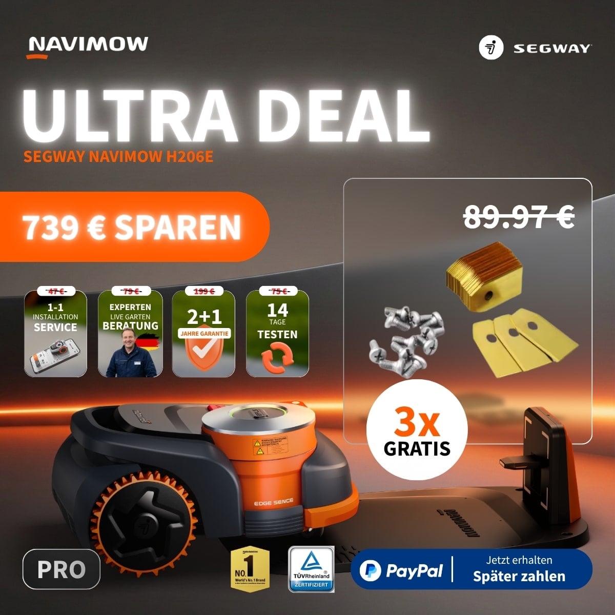2 NEU 2026 | Segway Navimow H206E | 600 m² | LiDAR | nRTK | ELFS 3.0 – Bild 1