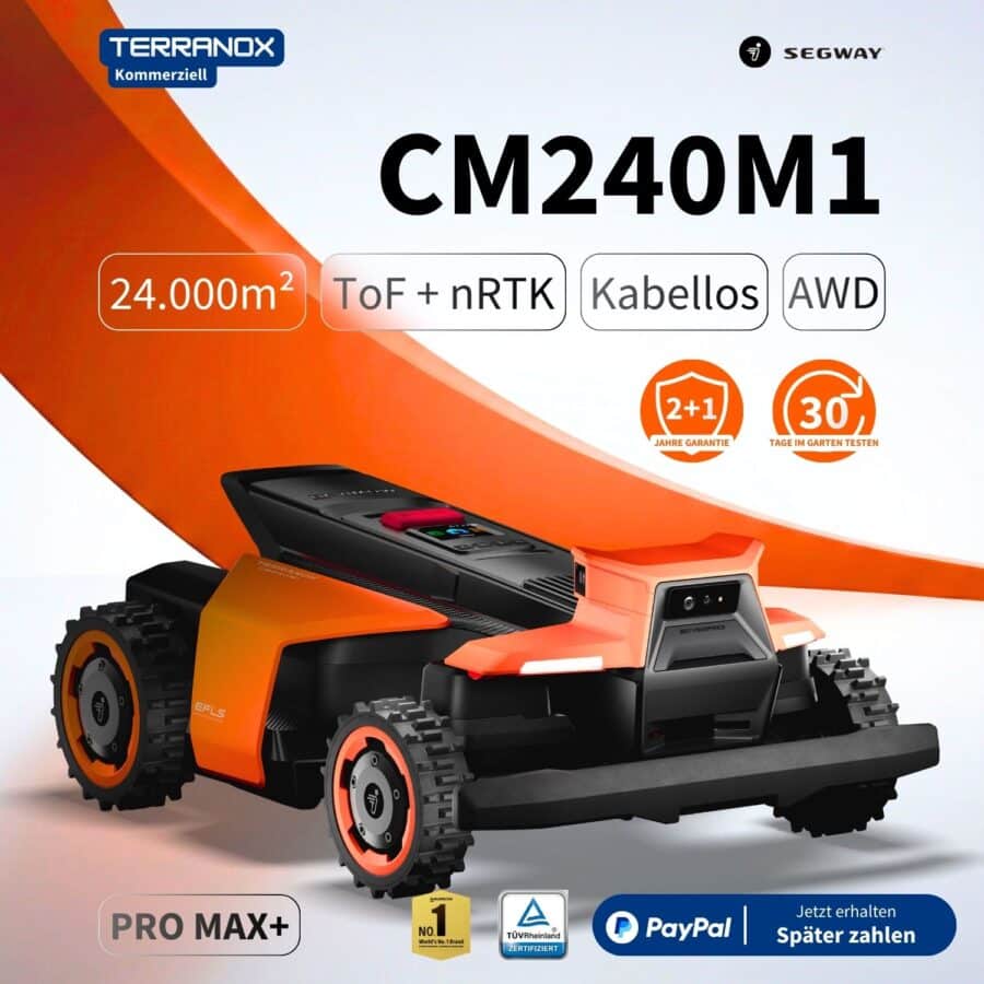 Segway Navimow Terranox CM240M1 kommerzieller Mähroboter – 24.000m² ToF nRTK kabellos AWD Allradantrieb mit 3 Jahren Garantie