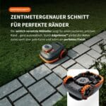 Segway Navimow H2 Mähroboter mit automatischem Kantenschnitt an Terrassenplatten – zentimetergenauer Randschnitt dank EdgeSense und seitlich versetztem Mähteller