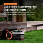 Segway Navimow i2 Mähroboter bei Regen im Garten – automatische Regenpause und Wiederaufnahme des Mähvorgangs