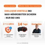 Segway Navimow exklusive Vorteile bei navi-maehroboter.de – 2+1 Jahre Premium-Garantie, 30 Tage Testen und Umtauschen, kostenlose persönliche Navimow-Beratung, offizieller Händler-Store Deutschland
