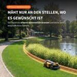 Segway Navimow Terranox Mähroboter mit virtuellen Begrenzungen im Park – erkennt automatisch Grenzen und mäht nur den gewünschten Bereich