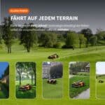 Segway Navimow Terranox Mähroboter mit AWD-Allradantrieb auf verschiedenen Geländearten – Rasen, Parks und anspruchsvolles Terrain