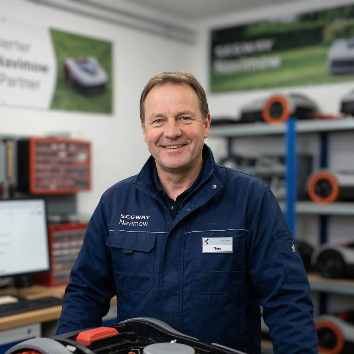 Zertifizierter Segway Navimow Partner Theo in der Mähroboter-Fachwerkstatt